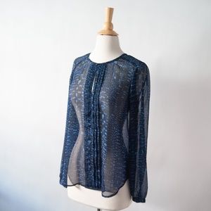 Lucky Brand Sheer Pleated Top